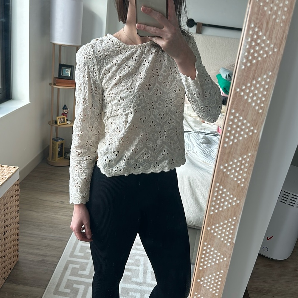 Scallop French blouse